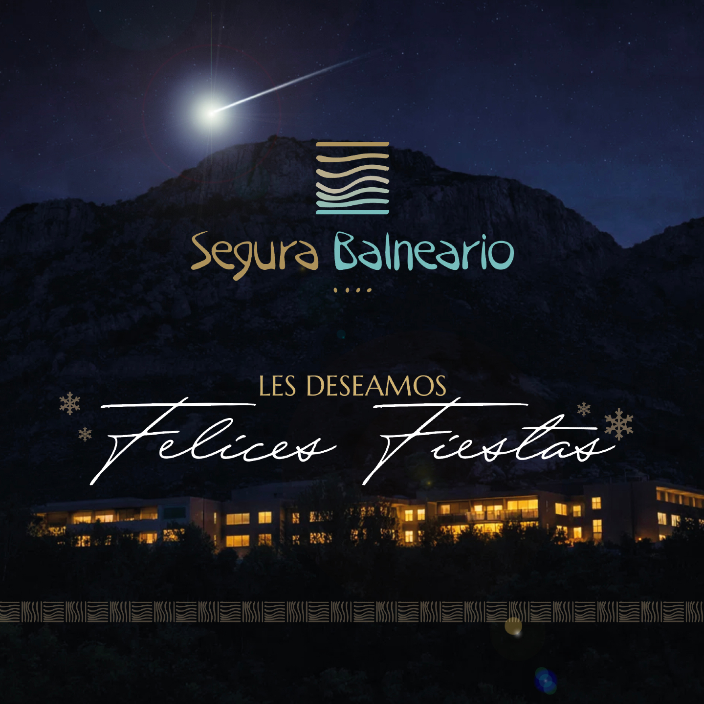 💫🎄Desde Segura Balneario os deseamos unas Felices Fiestas ✨🎀
🌟Que estos días estén llenos de momentos para disfrutar con los seres queridos 🤍👨👩👧👦, de tiempo compartido y buenos recuerdos 💫 🎁
#SeguraBalneario #FelicesFiestas #NavidadEnCalma #MomentosQueImportan #TiempoEnFamilia #RegalaExperiencias #BienestarCompartido